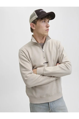 Resim Jack & Jones Jjesoho Sweat Quarter Zip Hn Noos Erkek Sweat 12278793