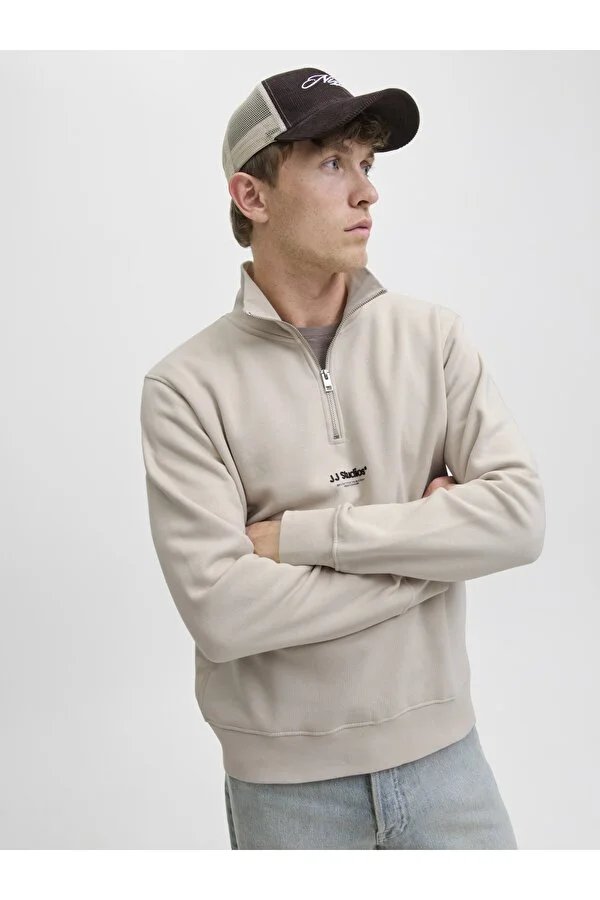 Resim Jack & Jones Jjesoho Sweat Quarter Zip Hn Noos Erkek Sweat 12278793