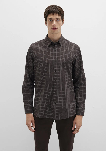 Resim Mavi Kareli Erkek Gömlek M0211675-91012