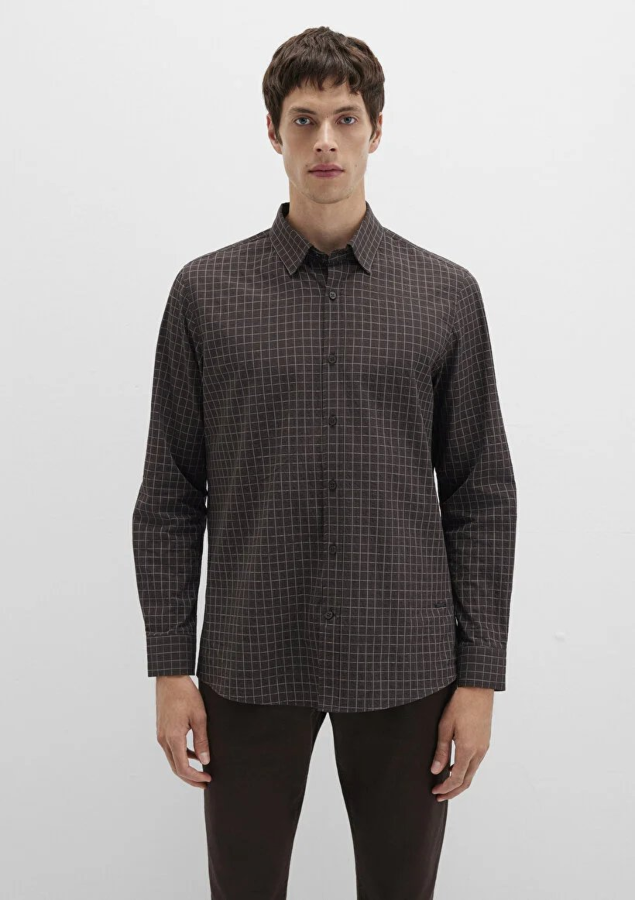 Resim Mavi Kareli Erkek Gömlek M0211675-91012