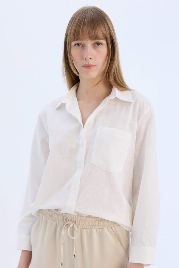 Resim Defacto Kadın Uzun Kol Gömlek E4349AX/ER85