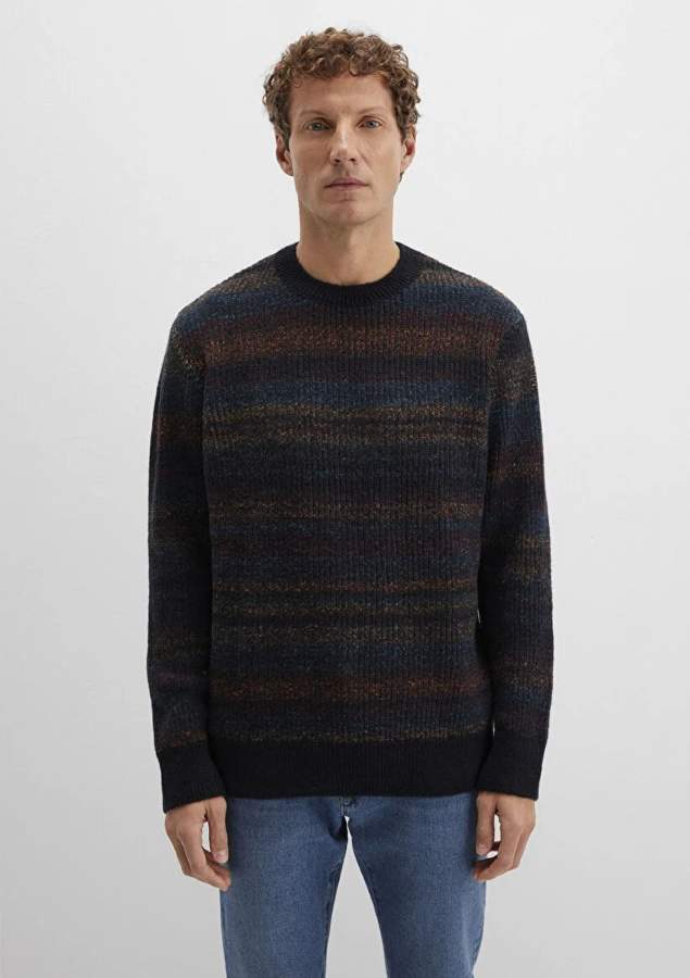 Resim Mavi Çizgili Erkek Kazak M0710201-70744