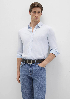 Resim Mavi Çizgili Erkek Gömlek M0211669-90902