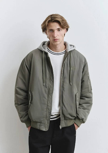 Resim Mavi Kapüşonlu Erkek Ceket M0110563-86961