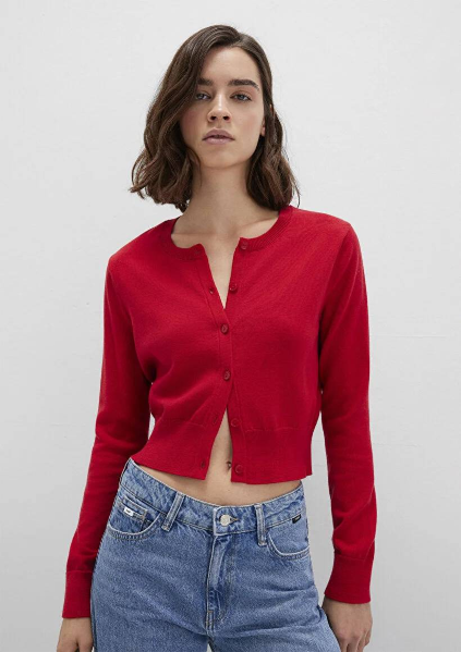 Resim Mavi Düğmeli Kısa Kadın Mont M1710722-82054