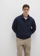 Resim Mavi Yarım Düğmeli Erkek Sweat M0S10420-82318