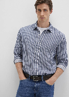 Resim Mavi Çizgili Erkek Gömlek M0211698-90917