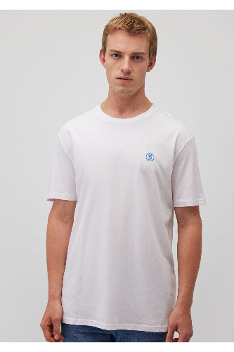Resim Mavi Logo Nakışlı Erkek T-Shirt M067074-620