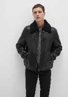 Resim Mavi Kürk Yaka Erkek Mont M0110670-71379