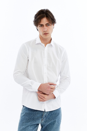 Resim Süvari Wonder Slım Uzun Erkek Gömlek GM1007100707