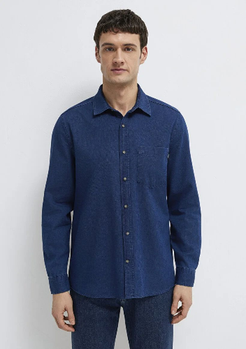 Resim Mavi Erkek Uzun Kol Gömlek M0211854-18790