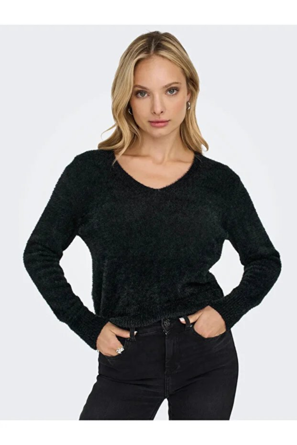 Resim Only Onlella Piumo Ls V-Neck Knt Kadın Kazak 15259562