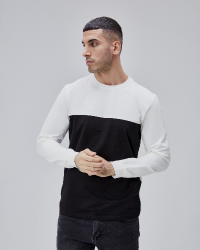 Resim Paul&More Erkek Sweat O Yaka Göğüs Garnili Parçalı