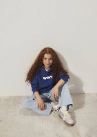 Resim Mavi Miav Baskılı Kapüşonlu Erkek Çocuk Sweat M6S10028-70722