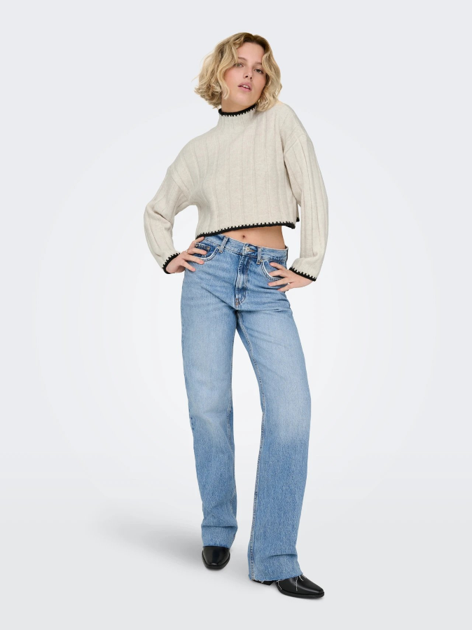 Resim Only Onlchick Stitch Ls Highneck Knt Noos Kadın Kazak 15329963