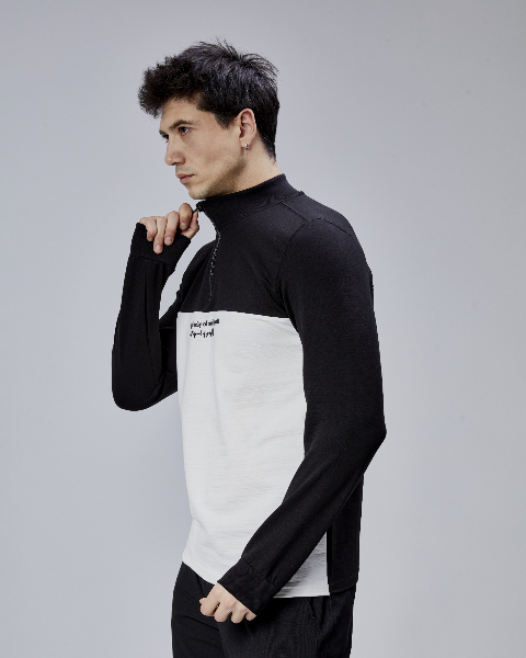 Resim Paul&More Erkek Sweat Be Afraid  Baskı Parçalı Yarım Fermuarlı