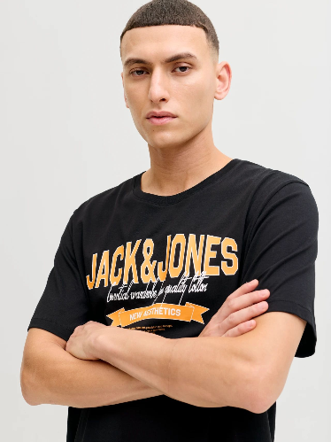 Resim Jack & Jones Jjelogo Tee Ss O-Neck 2 Col Ss26 Sn Erkek T-shirt 12288016