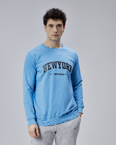 Resim Paul&More Erkek Sweat New York Baskı 0 Yaka 2 İp