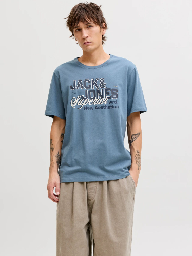 Resim Jack & Jones Jjelogo Tee Ss O-Neck 2 Col Ss26 Sn Erkek T-shirt 12288016