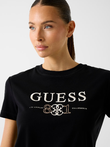 Resim Guess Athleisure  Kadın  T-shirt V6RI13KD772-JBLK Steffı Cn Ss T-Shırt