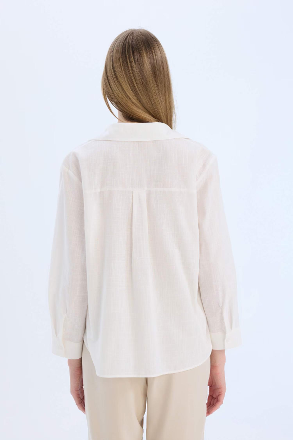 Resim Defacto Kadın Uzun Kol Gömlek E4349AX/ER85