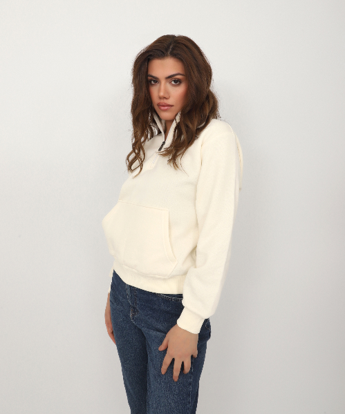 Resim Viole&More Kadın Sweat 114 Yarım Fermuarlı