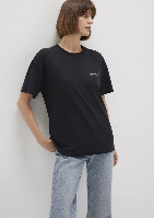 Resim Mavi Kısa Kol Kadın T-Shirt M1611309-900