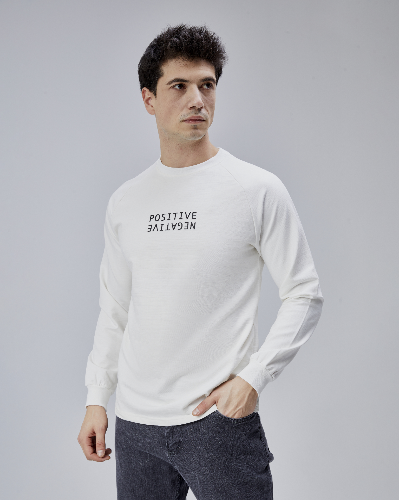 Resim Paul&More Erkek Sweat Pozitif Baskı Reglan Kol Bürümcük