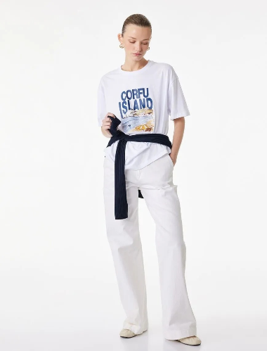 Resim Koton Kadın T-shirt 6SAK50049EK