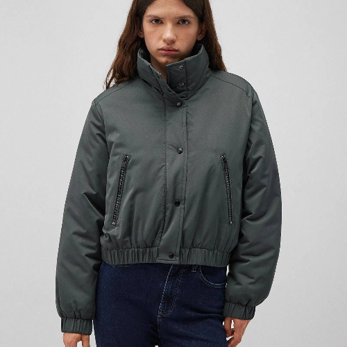Resim Mavi Baskılı Kadın Mont M1110269-71598
