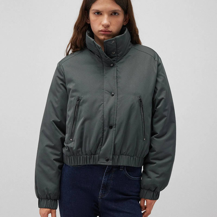 Resim Mavi Baskılı Kadın Mont M1110269-71598