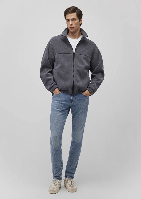 Resim Mavi Dik Yaka Erkek Mont M0110369-80776