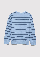 Resim Mavi Logo Baskılı Çizgili Erkek Çocuk Sweat M6S10144-90780