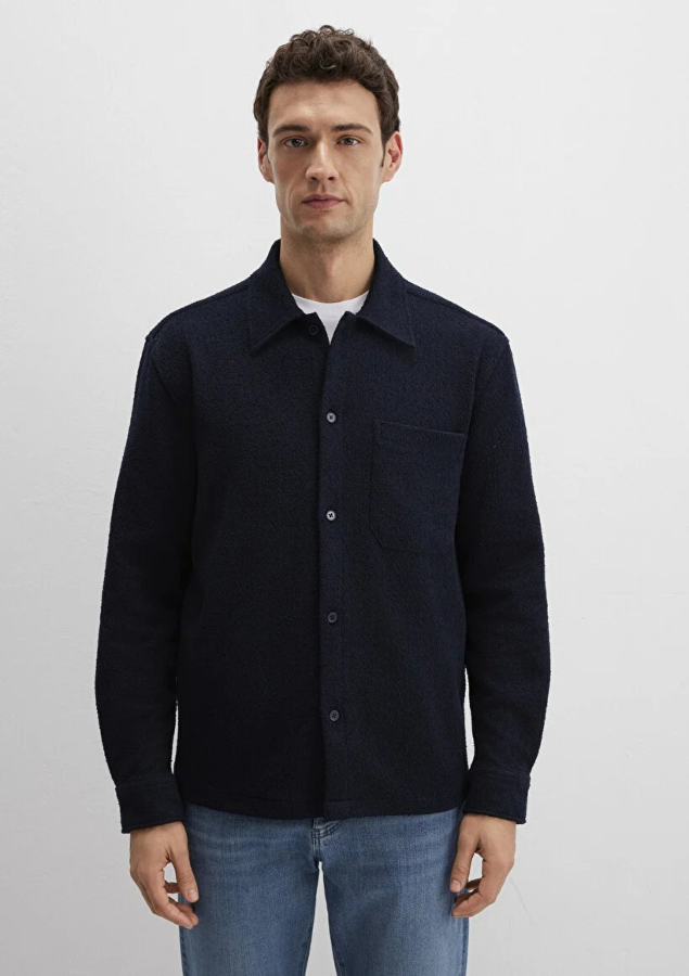 Resim Mavi Erkek Uzun Kol Gömlek M0211772-83699