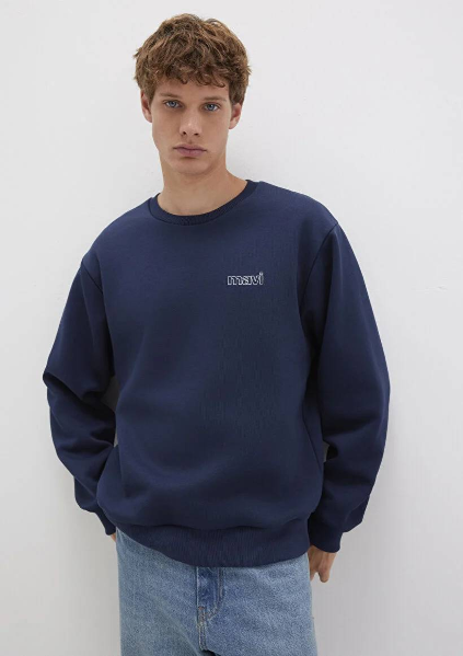 Resim Mavi Baskılı Erkek Sweat M0S10379-70488
