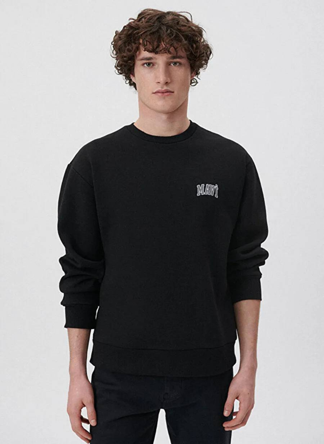 Resim Mavi Baskılı Erkek Sweat M0611716-900