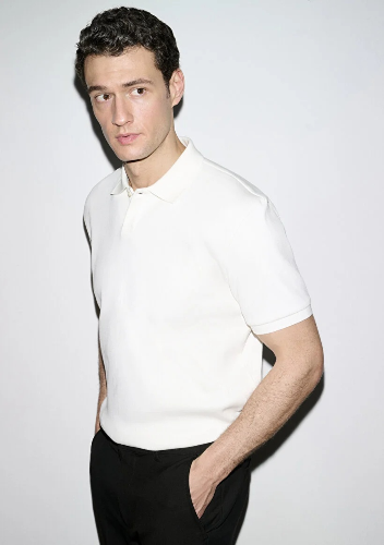 Resim Mavi Polo Yaka Erkek T-shirt M0613126-70057