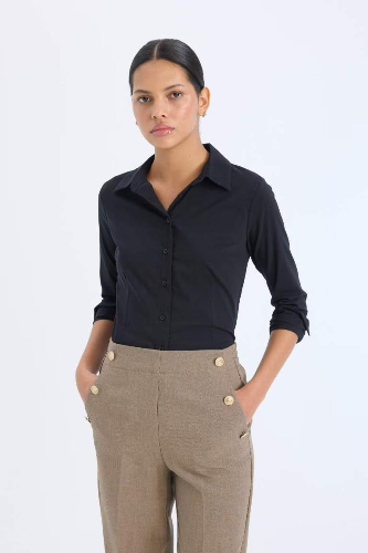 Resim Defacto Kadın Uzun kol Gömlek I5278AZ/BK81