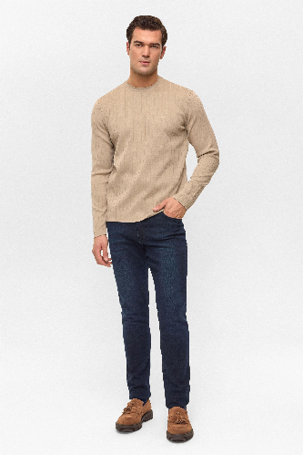 Resim Süvari Desenli O Yaka  Uzun Kol Trikol Erkek Kazak TR2013700482