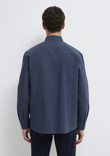 Resim Mavi Erkek Uzun Kol Gömlek M0211554-87822