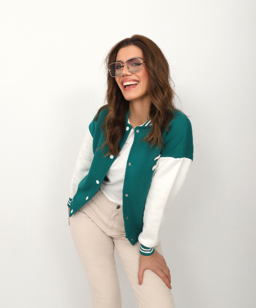 Resim Viole&More Üç İplik Kolej Kadın Mont 5041 Jb Baskılı