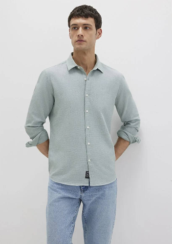 Resim Mavi Uzun Kol Erkek Gömlek M0211656-71478