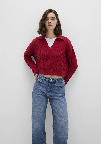 Resim Mavi Polo Yaka Kadın Kazak M1710717-70391