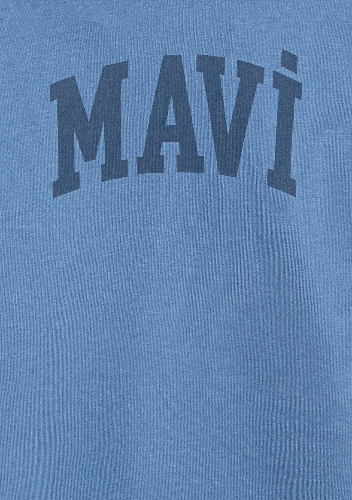 Resim Mavi Logo Baskılı Kapşonlu Erkek Çocuk Sweat M6S10143-83767