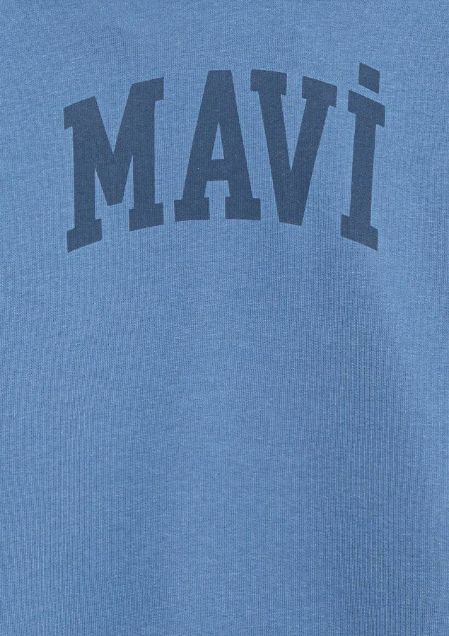 Resim Mavi Logo Baskılı Kapşonlu Erkek Çocuk Sweat M6S10143-83767