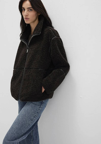 Resim Mavi Dik Yaka Kadın Mont M1110719-70219