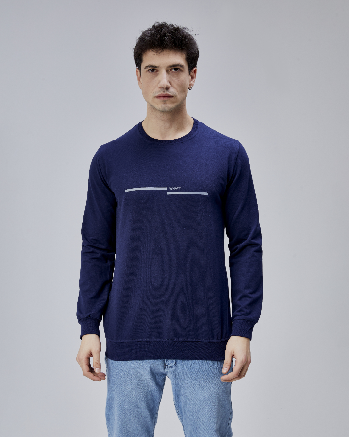 Resim Paul&More Erkek Sweat What Baskı 0 Yaka 2 İp