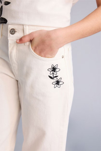 Resim Defacto Kız Çocuk Kanvas Pantolon G7579A8/WT34