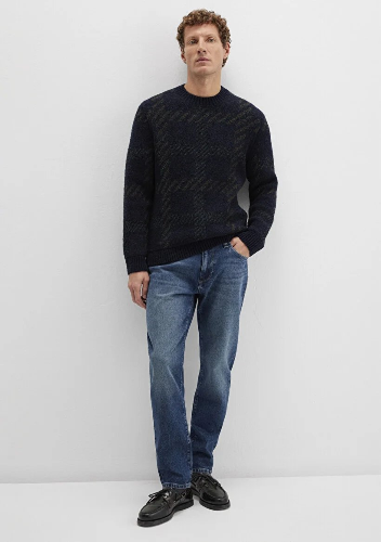 Resim Mavi Jakarlı Erkek Kazak M0710333-70497