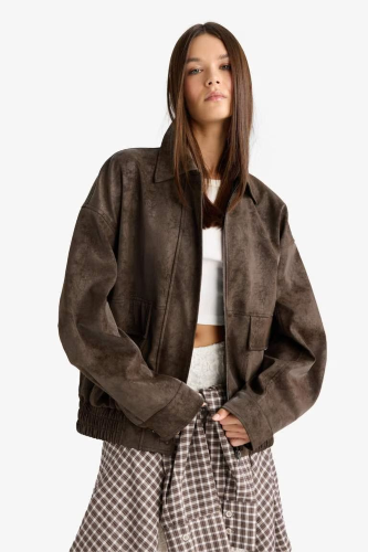 Resim Defacto Kadın Deri Mont F9502AX/BN530